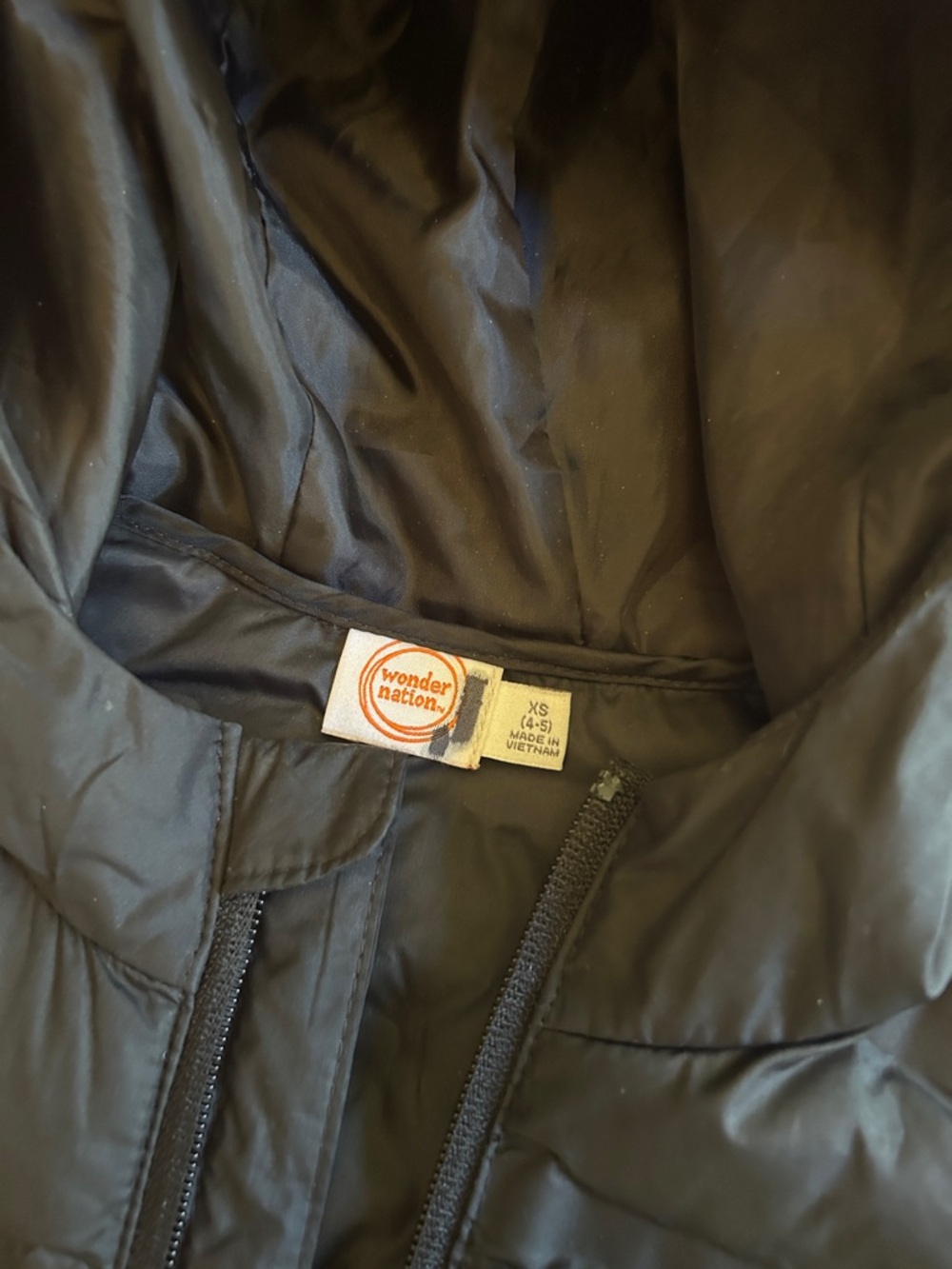 Black Quilted Hooded Puffer Vest for Kids | Boys size 4–5 | Lightweight Layer - Picture 4 of 7